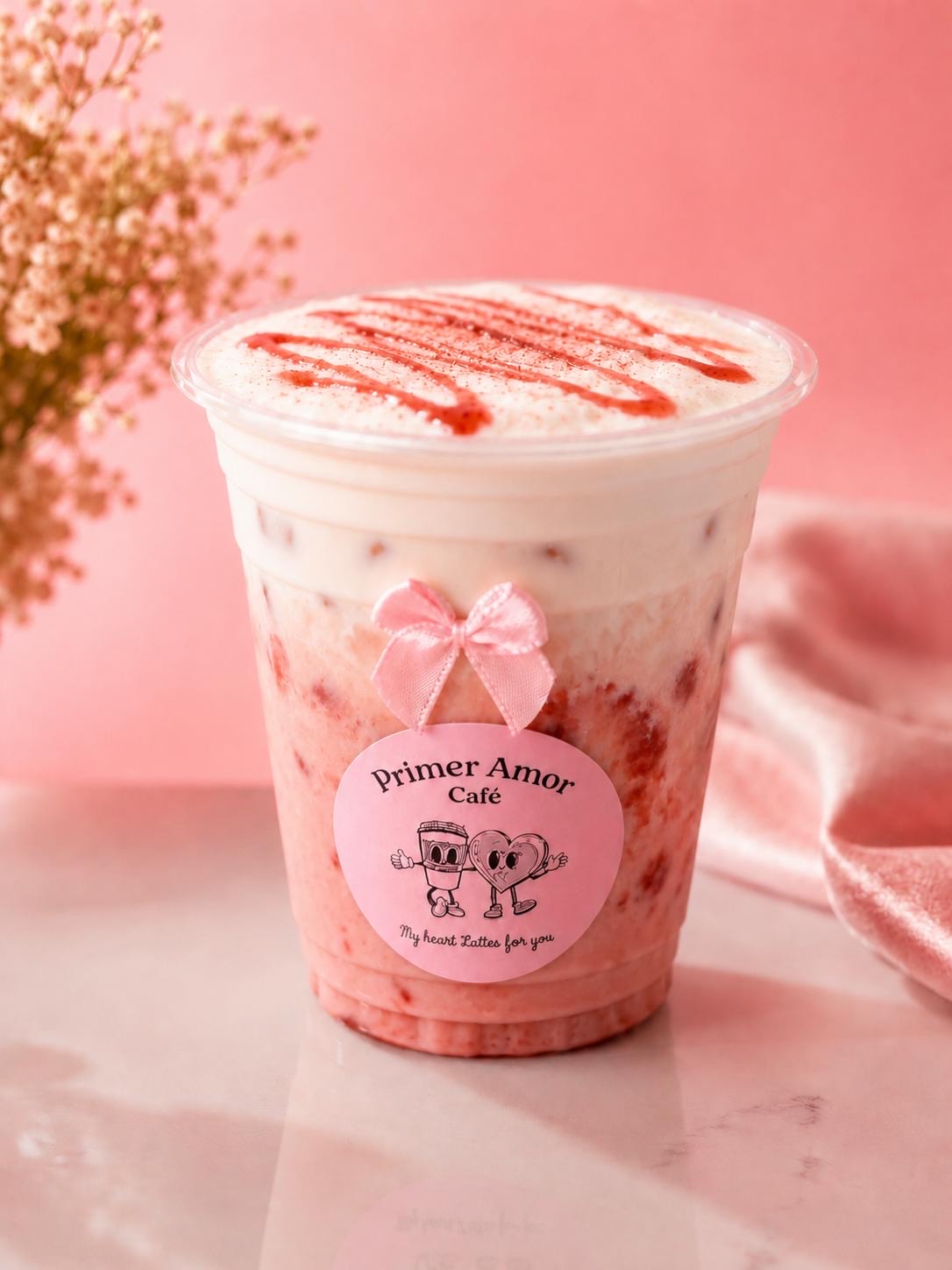 Iced Strawberry Latte